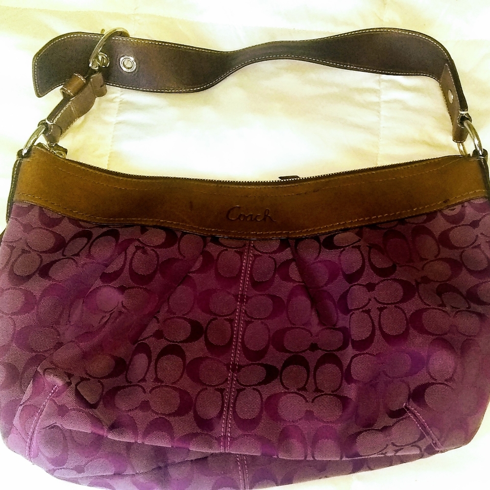 Coach Purple Shoulder Hobo Bag